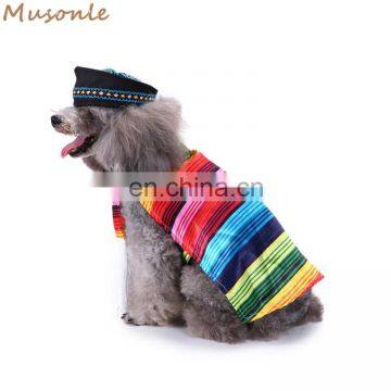 Mexican Serape costume dog festival party dressing up large dog costume for halloween