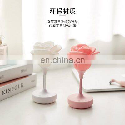 Valentine'/ Christmas/Halloween Promotion Gifts Custom 3D Creative Lights Rose Silicone LED Night Lamp for Holiday Gift