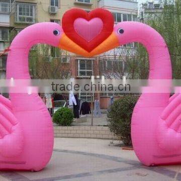 cheap custom pink love inflatable arch for wedding party