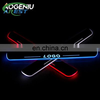 LED Car Door Sill Scuff Plate For Peugeot 3008 SUV 2016 2017 2018 Luminous Door Pathway Cover Trim Auto Accessories