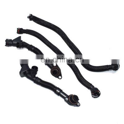 Left & Right Crankcase Breather Vent Hose Set 4Pcs For BMW X5 X6 550i 650i 750i