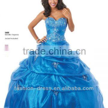 New Arrival Ruffled Beaded Royal Blue Quinceanera Dresses