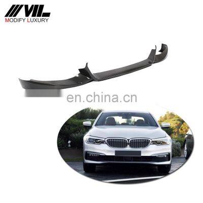 3PCS Carbon Fiber Front Lip for BMW 5 Series G30 Sedan 4-Door 2018-2019