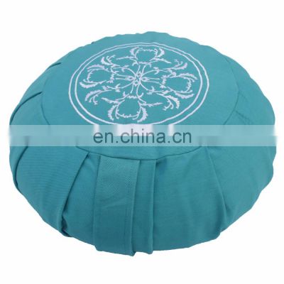 Meditation Zafu Pleated Cushion in 100% Cotton Canvas Fabric Yoga meditation cushion