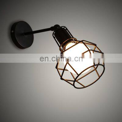 Indoor Decorative Wall Lamps Iron Metal Cage Shade Wall Lights