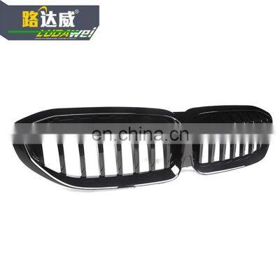 glossy  black single line slat front  grille fit for bmw G20 G28 Bumper front