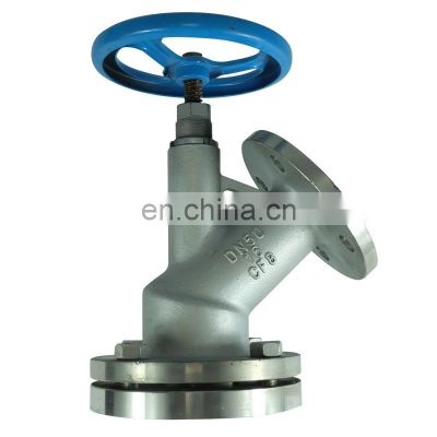 DKV ss304 Fluorinate downward discharge globe valve flange type PTFE lined globe valve