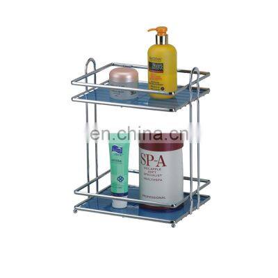 Iron Powder Coating Bathroom Shelves High Quality Convenient Bathroom Shelf Household Two Tier Bathroom Rack Shelf photo-2