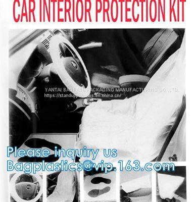 Plastic Drop Sheet, Cloth, Masking Film, Disposable Car Cover, 5 in 1 Auto Clean Kits, Disposable Seat Cover, Steer Cover photo-5