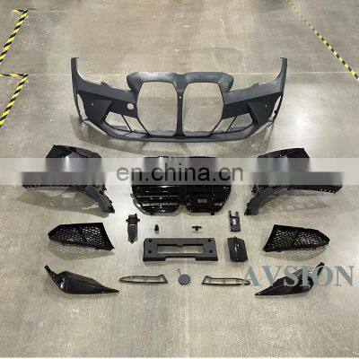 ABS PP material of body kit for BMW 3-series G20/G28 upgrade to M3 style with front bumper assembly Grille