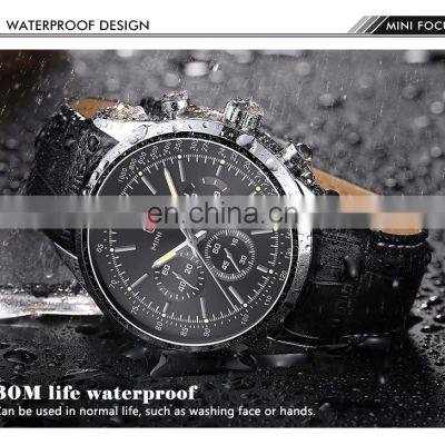Mini Focus MF0116G Branded Quartz Watches Chronograph Leather Custom Logo Mens Watch Set photo-5