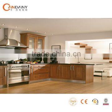 Luxury classic modular solid wood kitchen cabinet designs