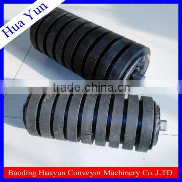 ISO standard trough belt conveyor rubber disc conveyor impact roller