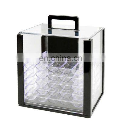 Cost Effective Transparent Premium 600 Casino Acrylic Rack Set Tray Poker Chip Cases photo-3