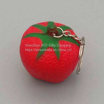 Pu Foam Strawberry Anti Stress Ball Keychain – Stress Relief for Sports Fans