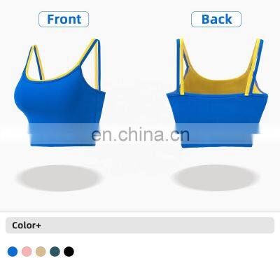 New Arrival Two-Color Stitching Yoga Bra Top Super Soft Sports Bras For Women Fitness