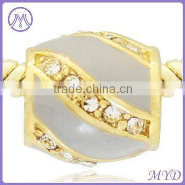 Customized Hand Enamel Crystal Paved Easter Egg Bead photo-3