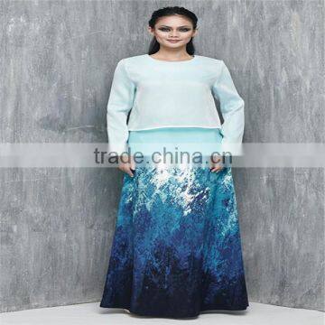 Women Dress Muslim Lady Long Sleeves Round Neck baju kurung