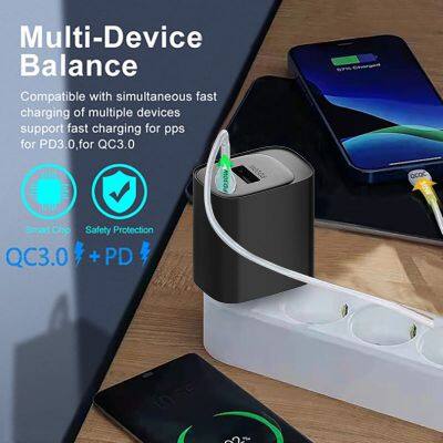 1a1c Output Us Plug 20W Fast Power Adapter 5V 3A, 9V 2.22A USB Transformer 12V 1.67A Type C Mobile Phone PD Charger photo-5