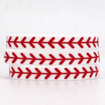 Factory Wholesale Softball Softball Sports Wrist Strap Personalized Simple Flat Printing Single Color Custom Silicone Wristband photo-4