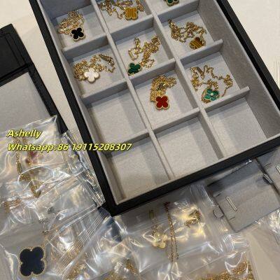 VCA 18K золото лавовый ожерелье с четырехлистной клевером