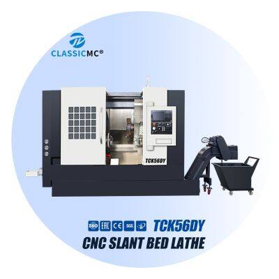 Classic Smart Dual Spindle Slant Bed Cnc Lathe Machine TCK56D Cnc Torna With Promotion