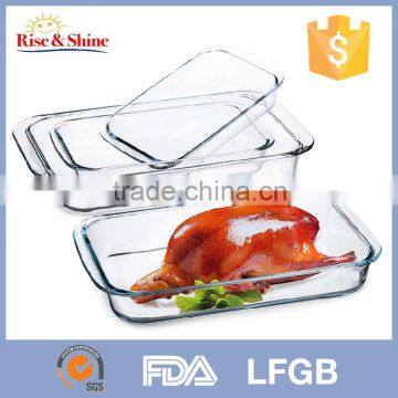 New Style Large Rectangle Quarzt Microwave Safe Glass Plate photo-3