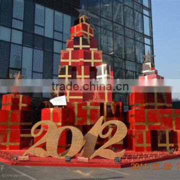 Red style Gift boxes display decor festival decoration