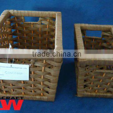 Set of 2 paper basket in creamy color,paper storage box,handicraft