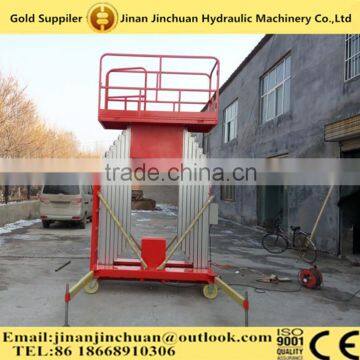 Mobile portable hydraulic aerial lifts/sing mast aluminum lift platform/ worktable/lift table