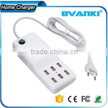 2016 Trending Hot Products Universal Wall Socket 50 Watt 6 Port Rapid Charger Desktop USB Charger With AC Power Cable photo-6
