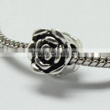 Pdora Jewelry Accessories, Rose Shape DIY Zinc Alloy Hanging and Slider Beads