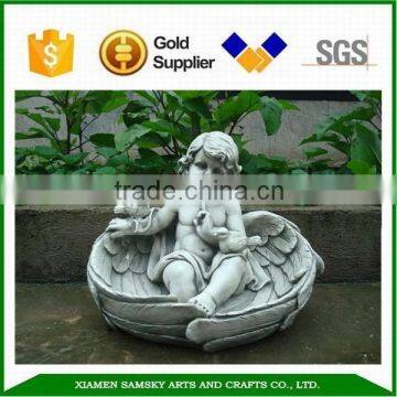 17" Resin Cherub Angel Bird Feeder