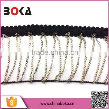 BOKA stylish knitted fringe trim with chain, chain fringes