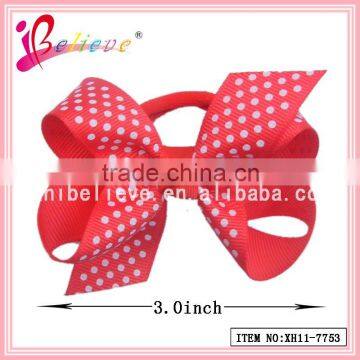 Chinese products manufacturer 3 inch fancy ribbon bow elastic pony hair accessories (XH11-7753)