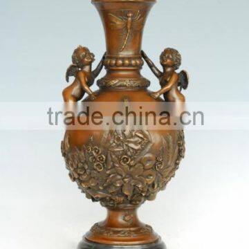 Bronze angels vase sculpture