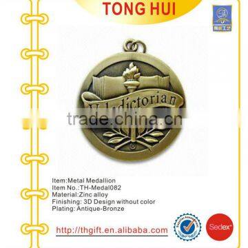 The 3D design with antique copper plating metal souvenir medal