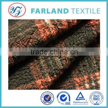 factory direct sale Europe retro style plaid Sherpa fabric for carpet