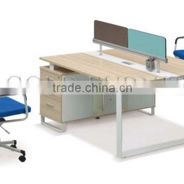 Modern Small Double Computer Desk Office Workstation With Aluminum Frame(SZ-WS300)