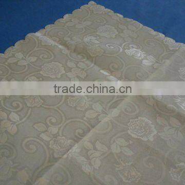 Polyester cream jacquard table cloth