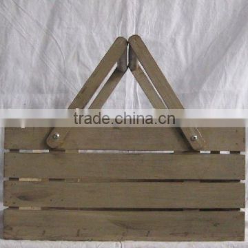 Slatted Handles Shabby Chic Rectangular Indoor Wooden Planters Box