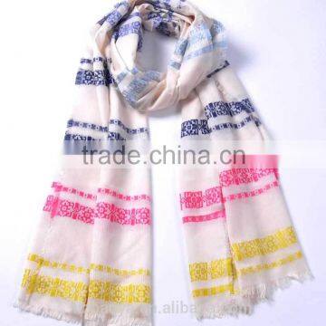 New design polyester yarn dyed colorful strip scarf