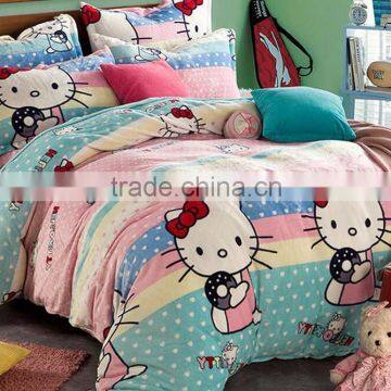 bed cover hometextile fabric of hello kitty design