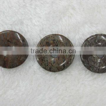 Wholesale 15-50mm Mahogany jasper donut gemstone for jewelry making