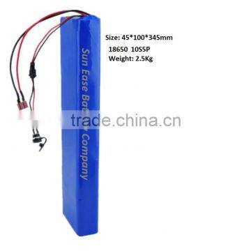 Li-ion 36v 11Ah lithium ion battery pack for electric scooter shrink wrap package With BMS