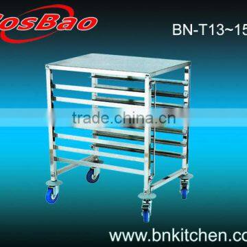 Single row 7 layers stainless steel tray trolley