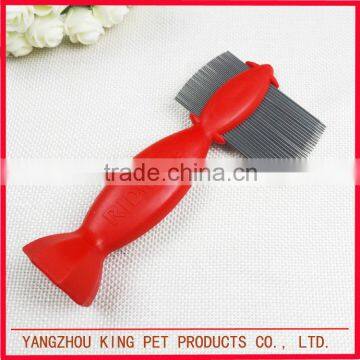 Pet Plastic Dog Comb Grooming Tool Metal Lice Comb photo-2