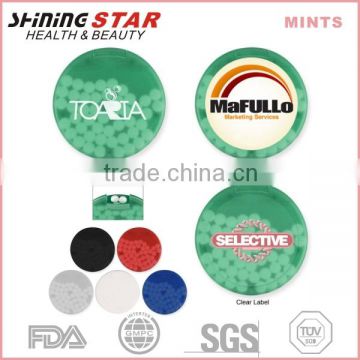 custom logo printing sugar free circle shape chinese breath mints