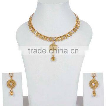 Indian Traditional Gold Plated Sleek Necklace Sets