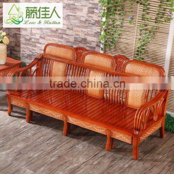 Cane Wood Rattan Livning Room Set Smart One Person Single Chesterfield Sofa Cum Bed Furniture photo-3